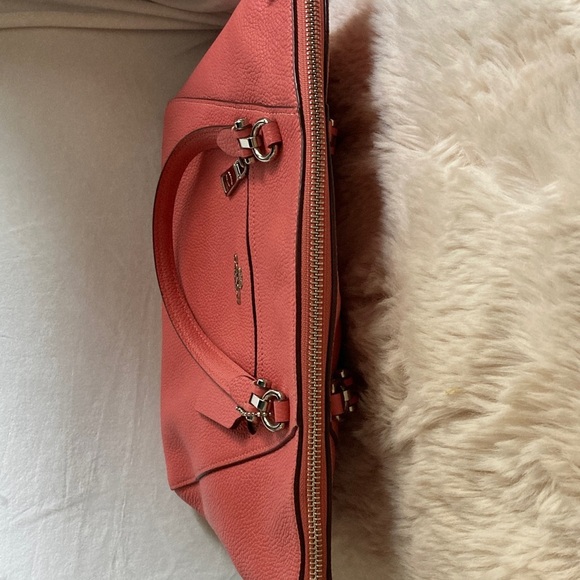 Coach Coral Pebbled Leather Prairie Satchel Bag No B2057-58874 - Picture 7 of 8